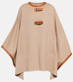 Loro Piana Kirna leather-trimmed cashmere cape