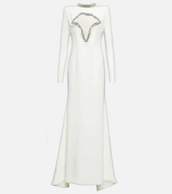 Miss Sohee Crystal-embellished silk cutout gown