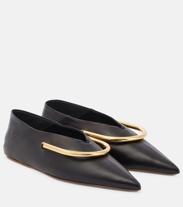 Jil Sander Embellished leather flats