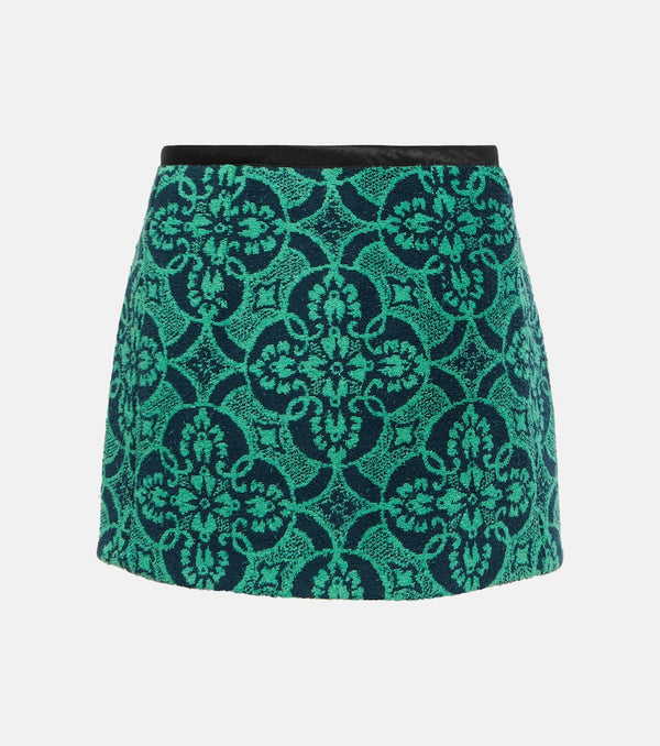 Marine Serre Jacquard high-rise cotton miniskirt