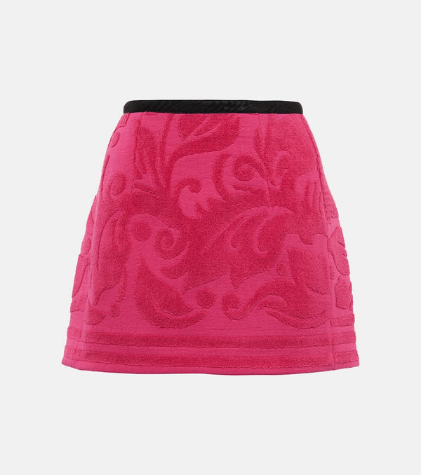 Marine Serre Jacquard cotton miniskirt