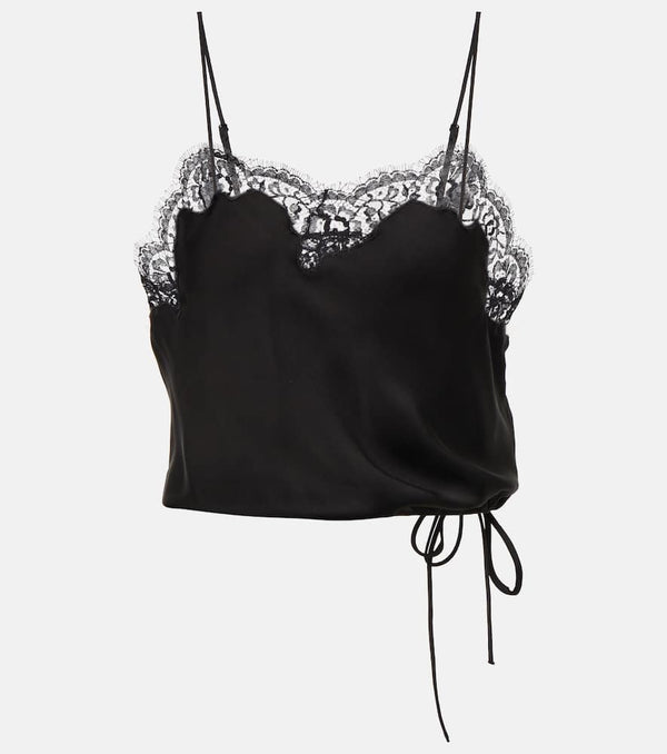 Saint Laurent Lace silk crop top