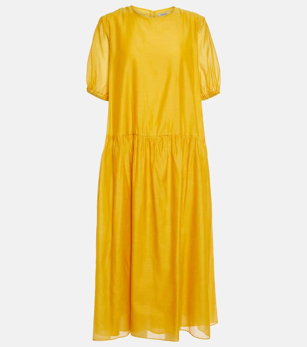 S Max Mara Olimpia cotton and silk voile midi dress