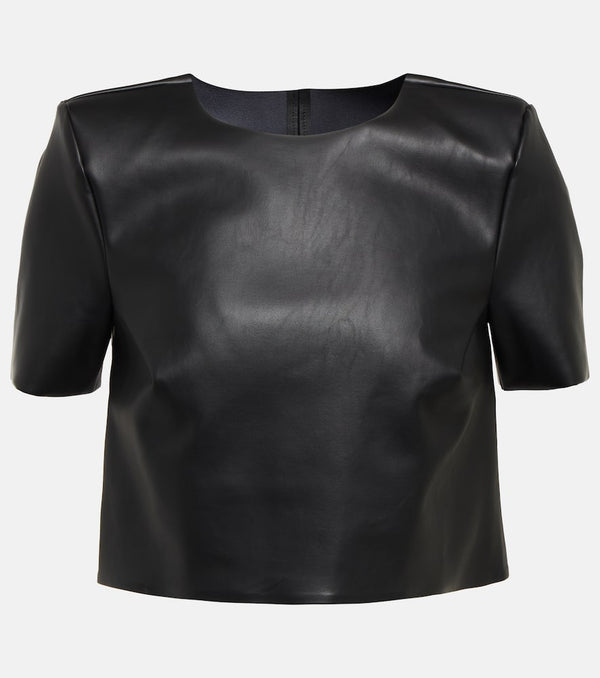 Wolford Faux leather cropped T-shirt