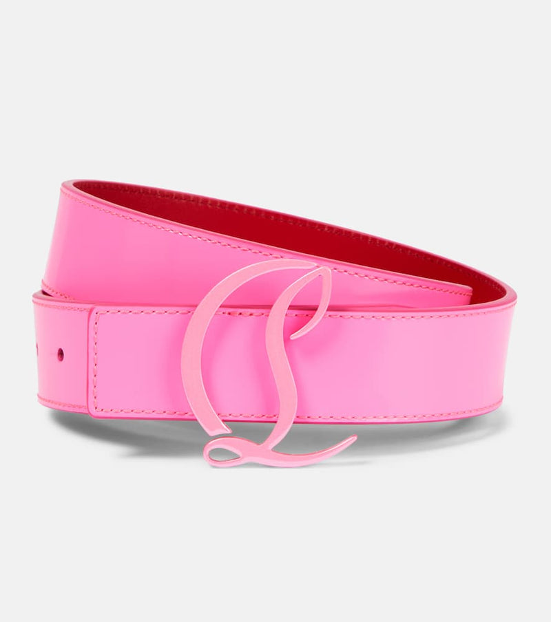 Christian Louboutin Logo Leather Belt Pink