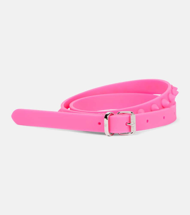 Christian Louboutin Loubispikes Rubber Belt Pink