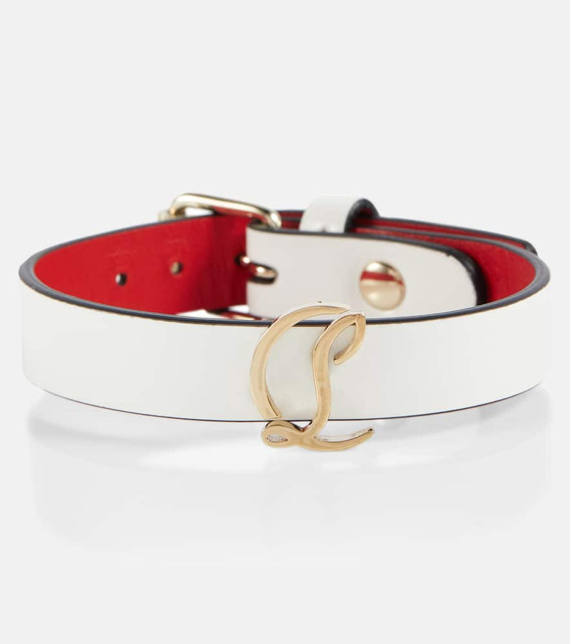 Christian Louboutin Loubilink Leather Bracelet White