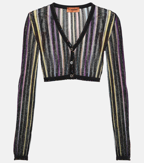 Missoni Sequined striped cropped cardigan