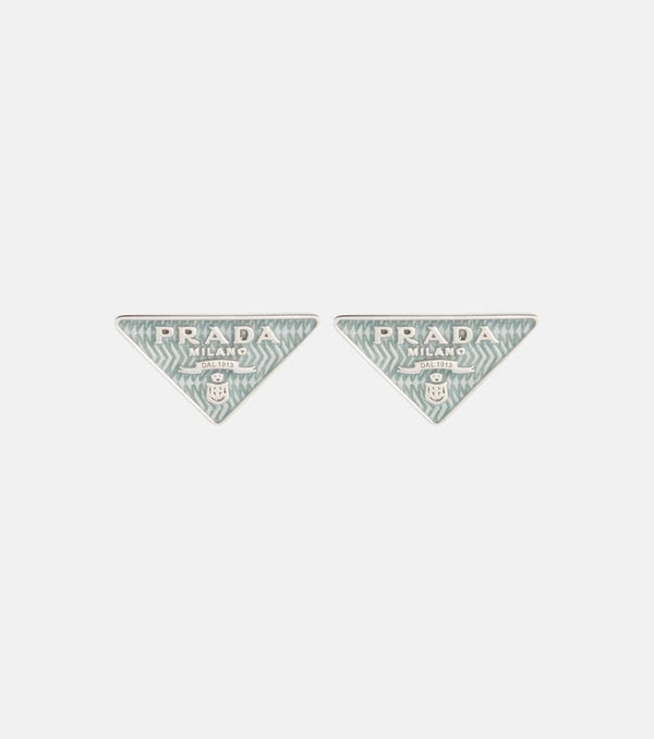 Prada Smalto embellished logo earrings