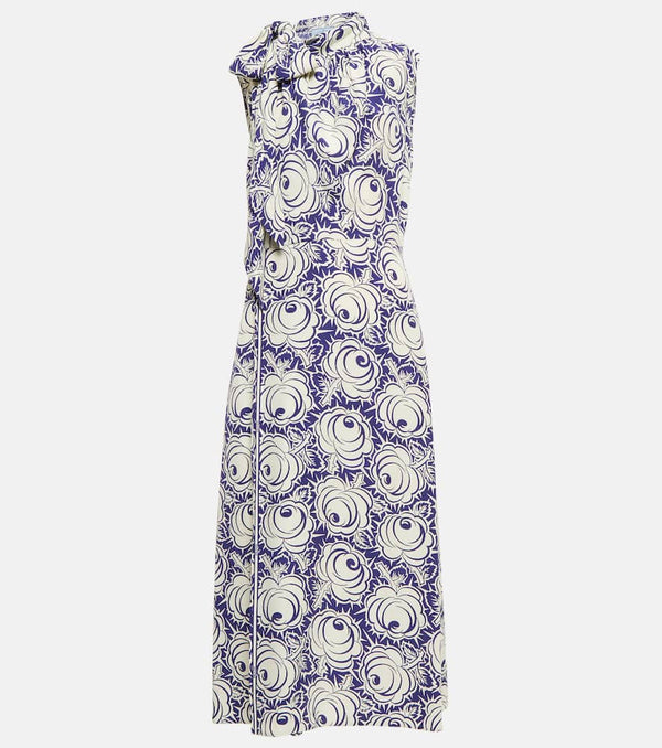 Prada Printed pongee midi dress