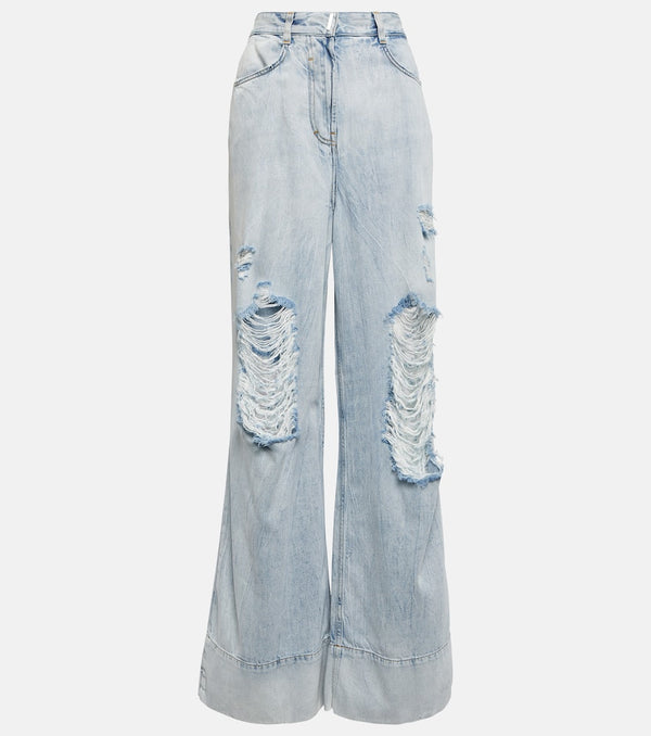 Givenchy Distressed wide-leg jeans