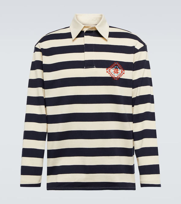 Adish Kharaz striped cotton polo shirt