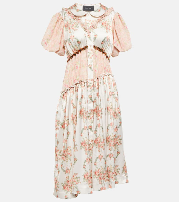 Simone Rocha Patchwork floral midi dress