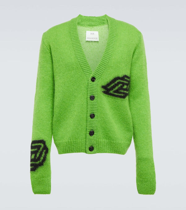 Due Diligence Jacquard mohair-blend cardigan