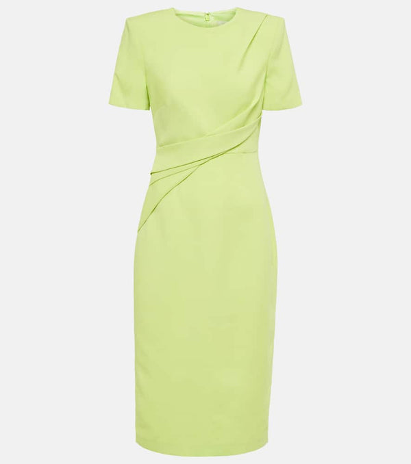 Roland Mouret Gathered wool and silk midi dress