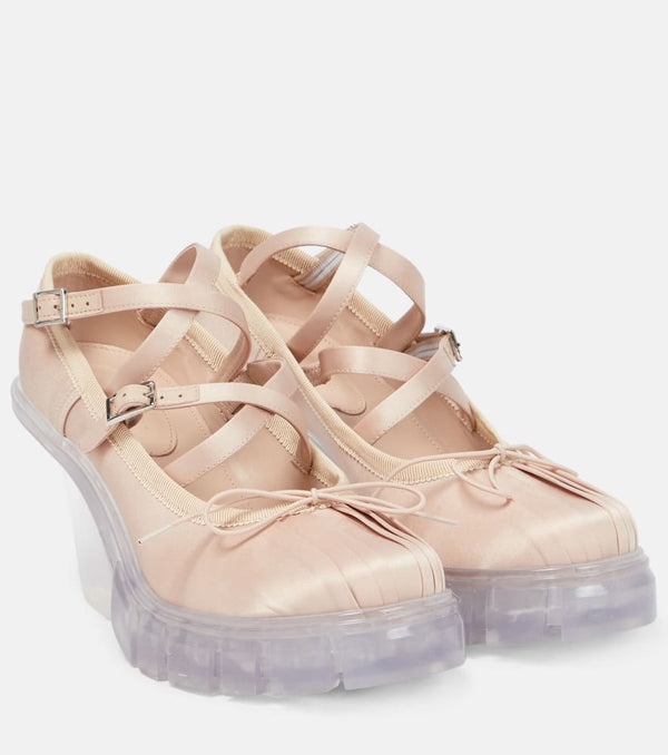 Simone Rocha Crisscross satin ballerina pumps