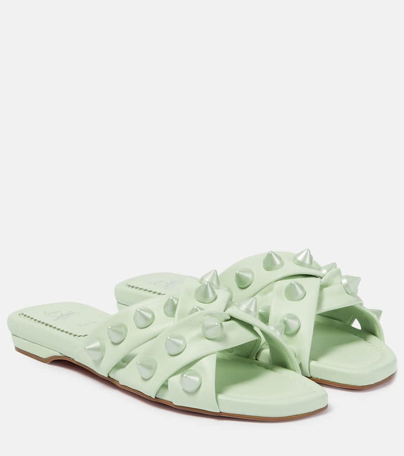 Christian Louboutin Miss Spika Club Leather Sandals Green