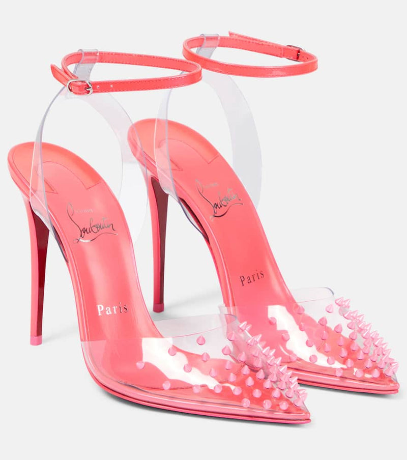 Christian Louboutin Spikoo 100 Pvc And Leather Pumps Pink