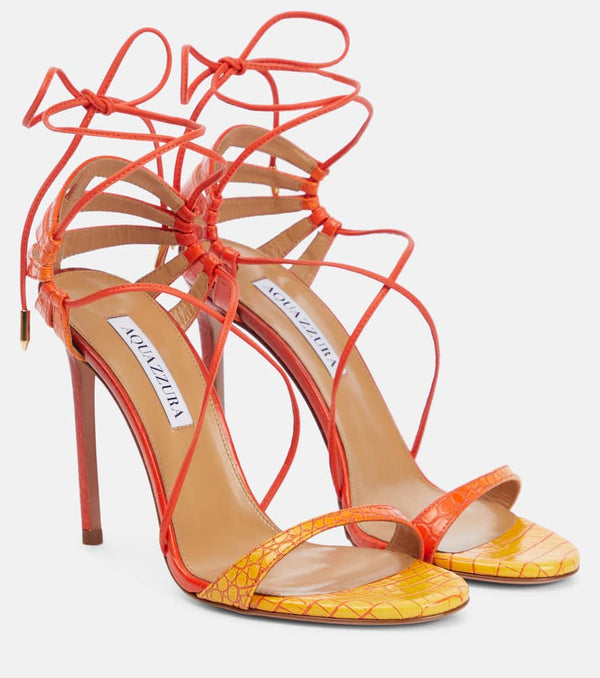 Aquazzura Bellissima 105 croc-effect leather sandals