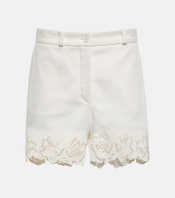 Elie Saab Embroidered cotton shorts