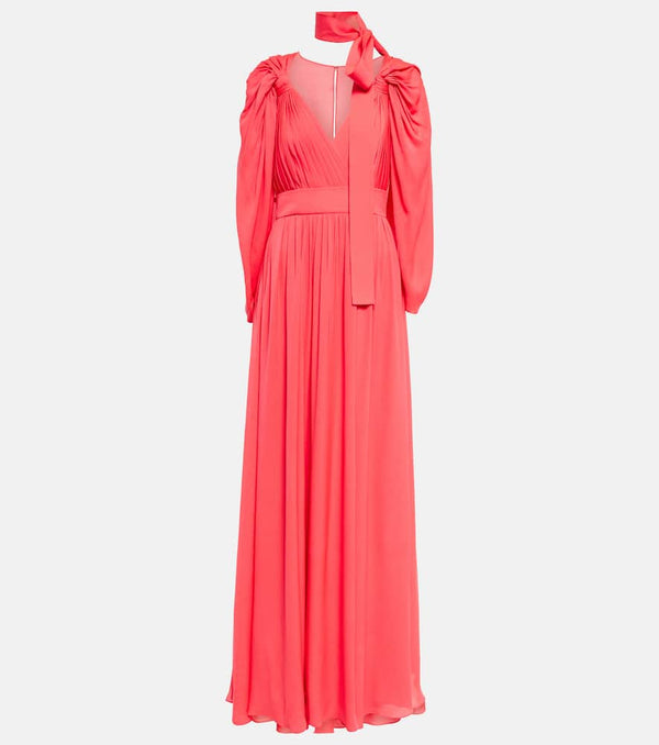 Elie Saab Pleated silk chiffon gown