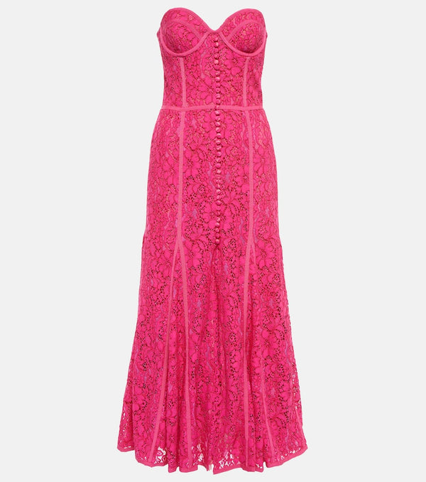 Costarellos Elodie lace bustier maxi dress