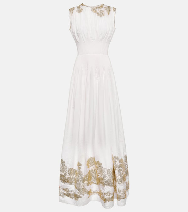 Costarellos Eliza jacquard embroidered maxi dress