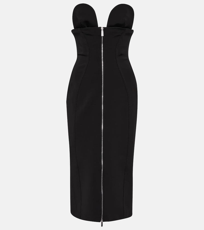 Off-White Strapless Midi Dress Black