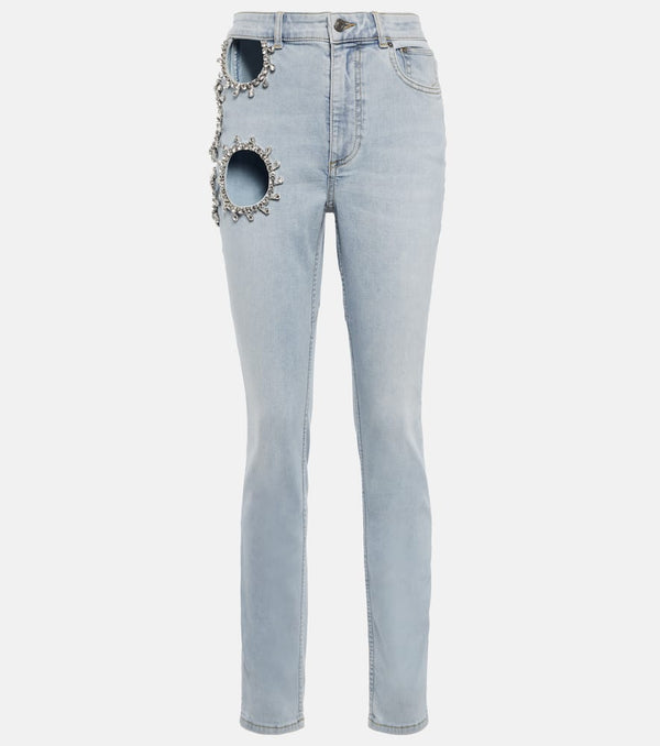 Area Embellished cutout high-rise jeans