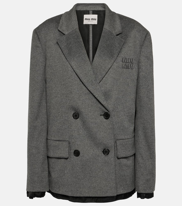 Miu Miu Double-breasted wool and cashmere blazer