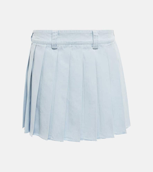 Miu Miu Pleated denim miniskirt