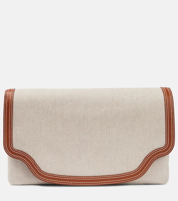 Loro Piana Alba Large canvas clutch