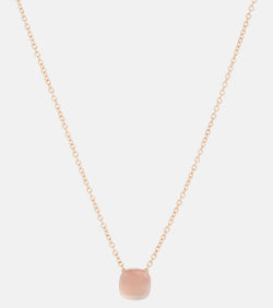 Pomellato Nudo 18kt gold necklace with rose quartz