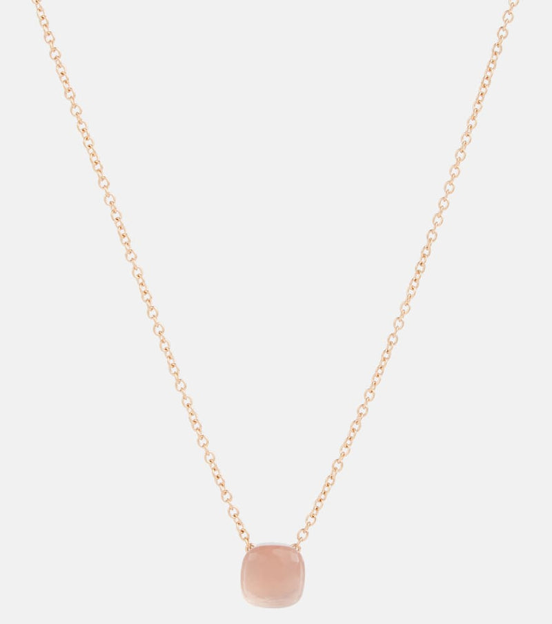 Pomellato Nudo 18kt gold necklace with rose quartz