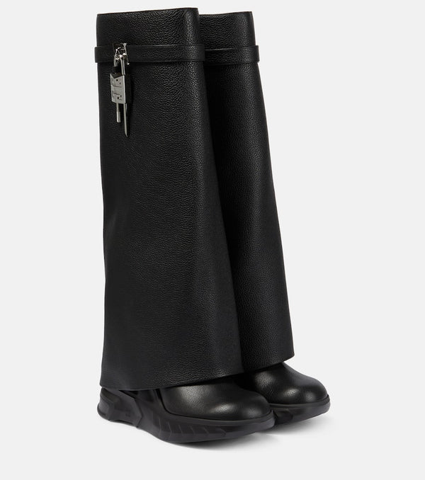 Givenchy Shark lock leather knee-high boots