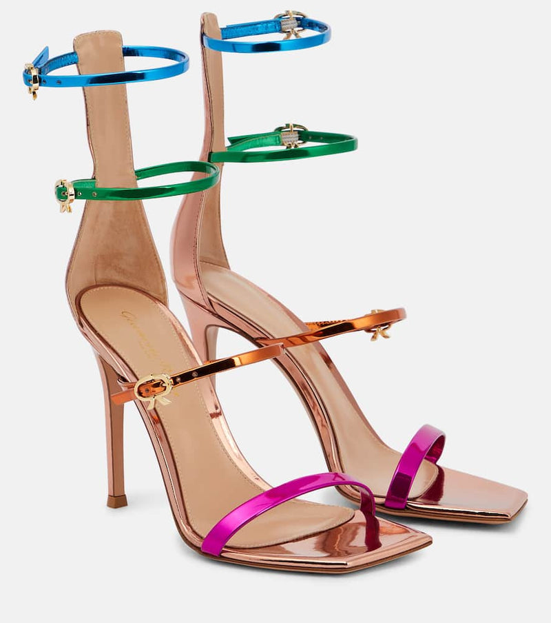 Gianvito Rossi Ribbon 105 leather sandals