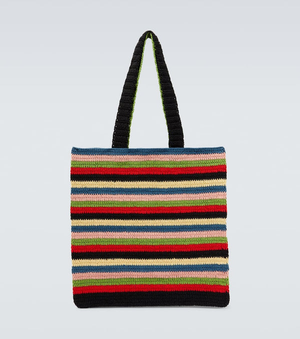 Bode Village Stripe crochet tote bag