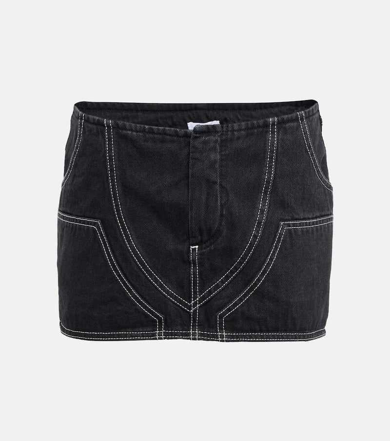 Off-White Low-Rise Denim Miniskirt Black