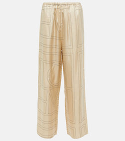 Toteme Logo mid-rise silk pants