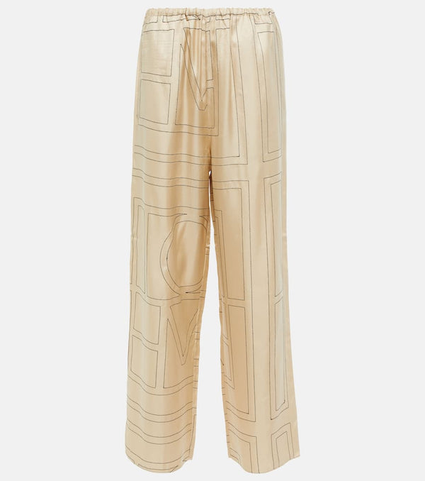 Toteme Logo mid-rise silk pants