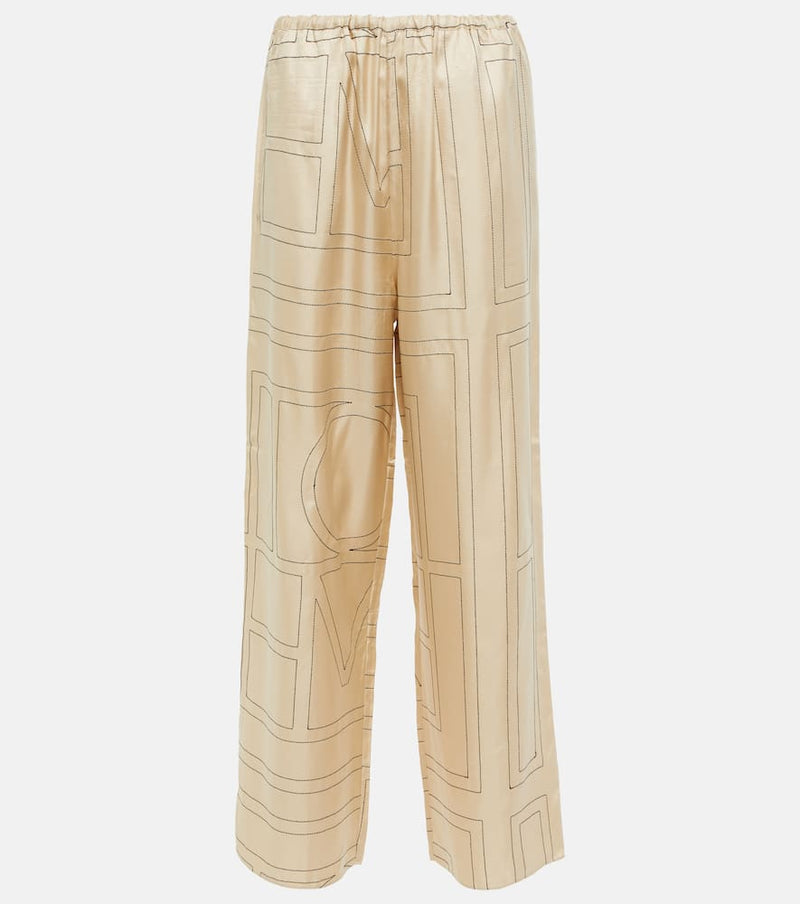 Toteme Logo mid-rise silk pants