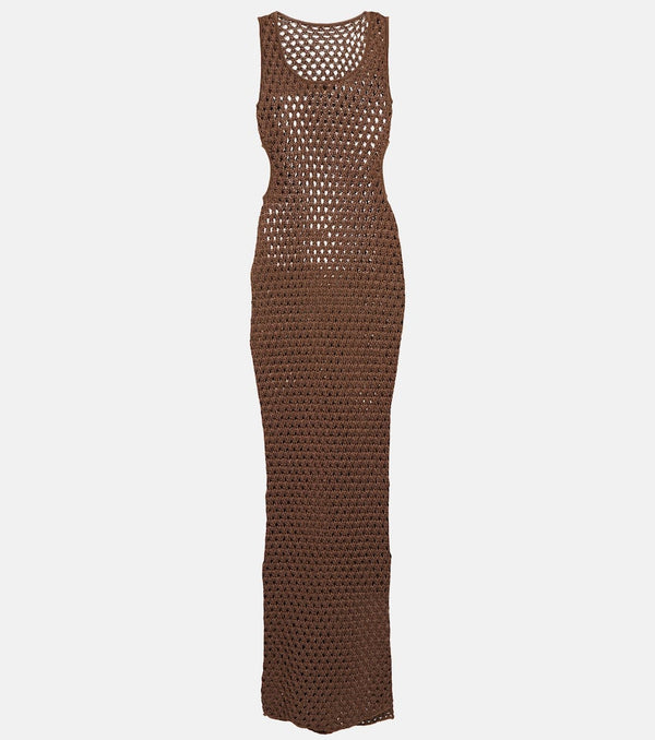 SIR Aline cutout crochet midi dress