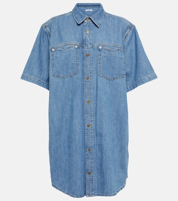 Re/Done Oversized cotton denim shirt dress