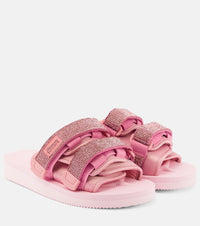 Blumarine X Suicoke Moto embellished slides
