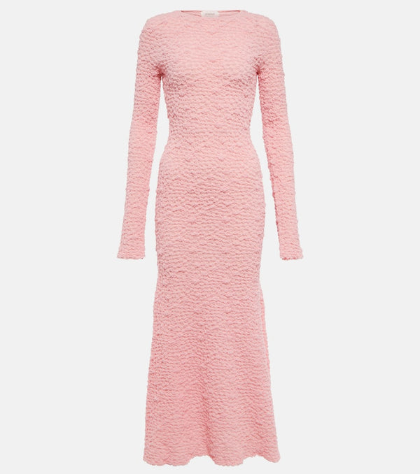 Sportmax Rea smocked cotton-blend maxi dress