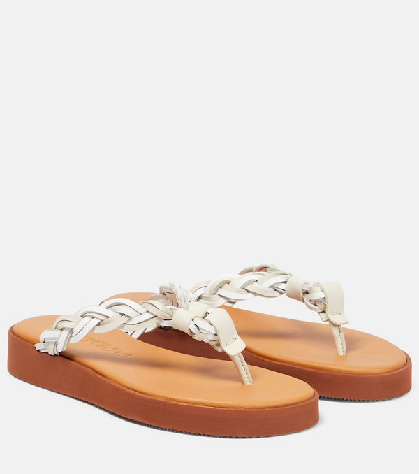 See By Chloé Pompoms leather thong sandals