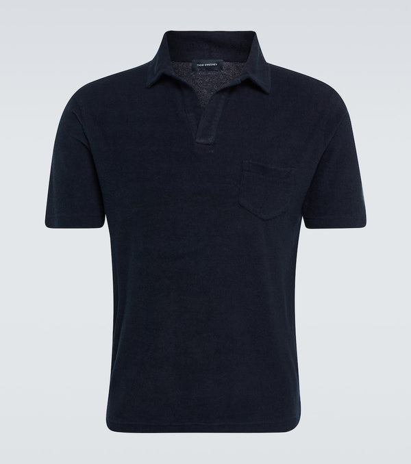 Thom Sweeney Cotton terry polo shirt