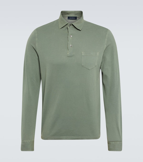 Thom Sweeney Cotton piqué polo shirt