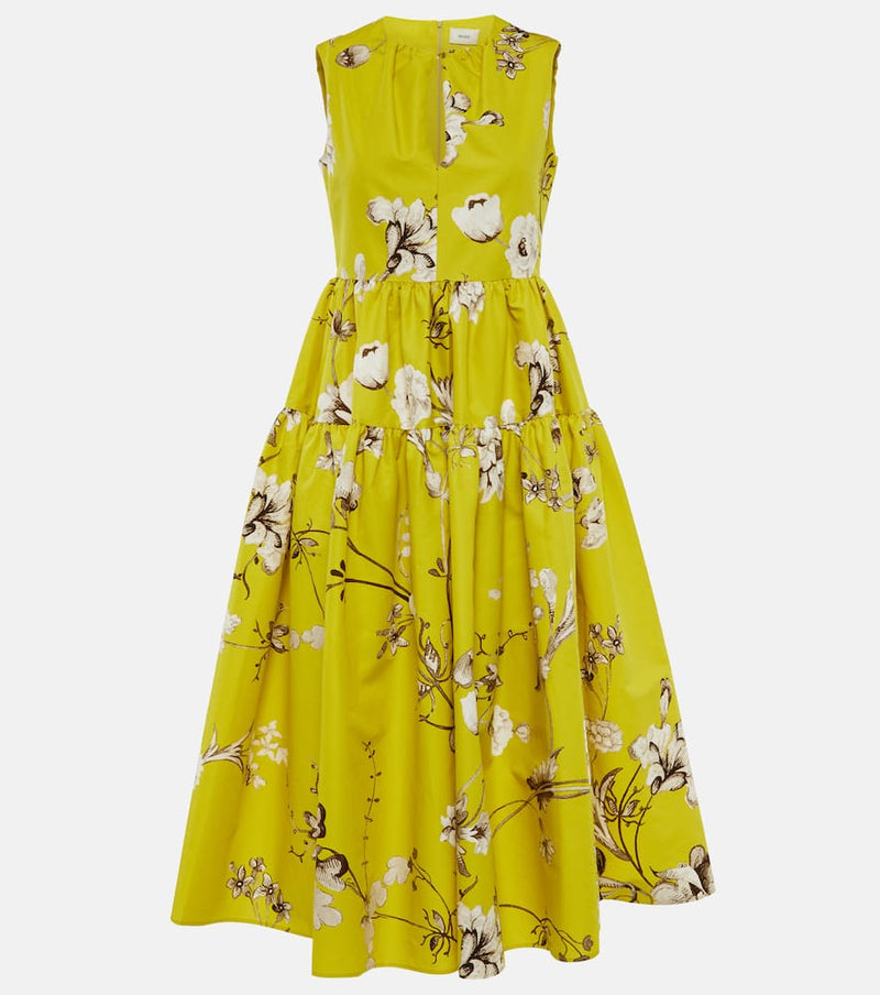 Erdem Eleonore floral cotton faille midi dress