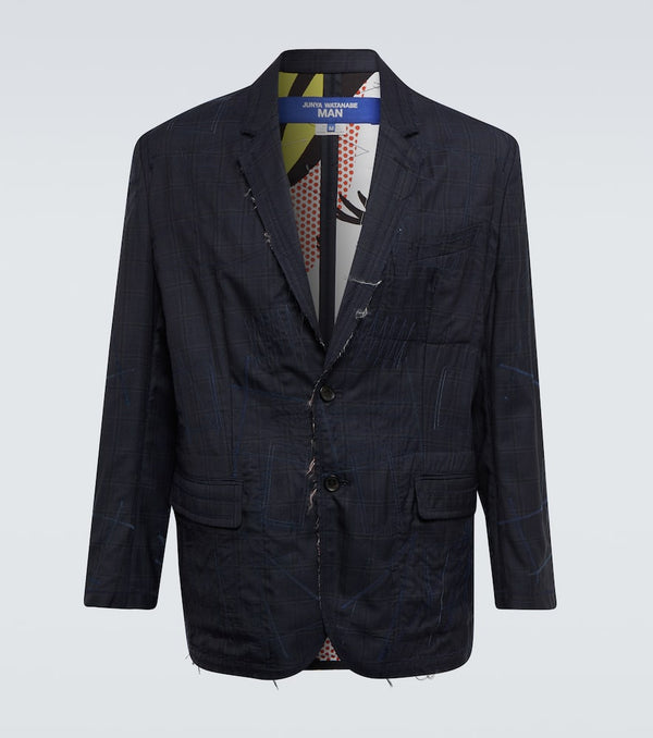 Junya Watanabe Distressed wool and silk blazer